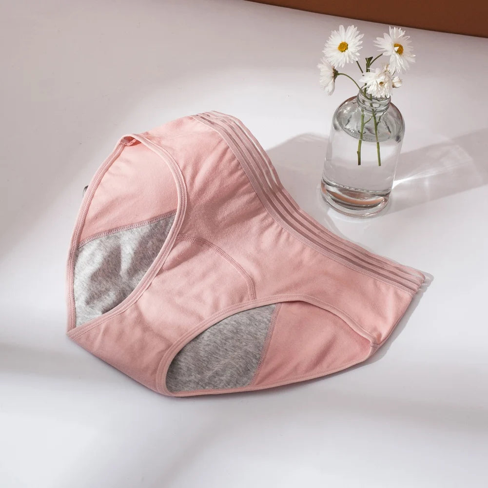 Culotte taille haute pour femme, sous-vêtement menstruel confortable, entrejambe en coton pur