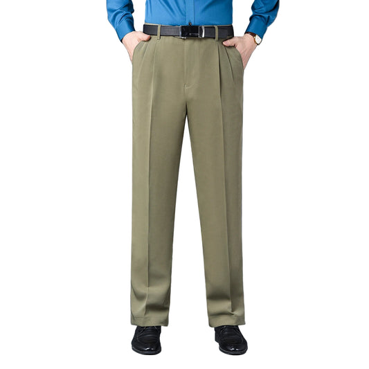 Pantalon de costume décontracté à double pli pour hommes