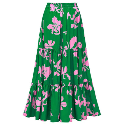 Robe Longue Imprimée de Plantes pour Femme