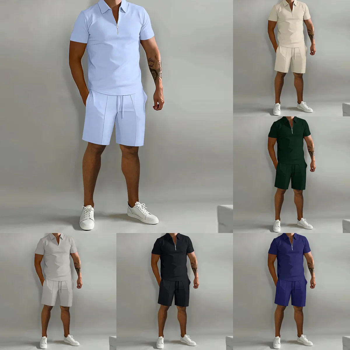 Ensemble Polo à manches courtes et shorts pour hommes