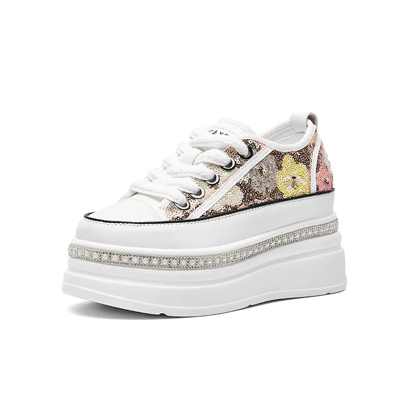 Basket synthétique microfibre en cuir pour femmes