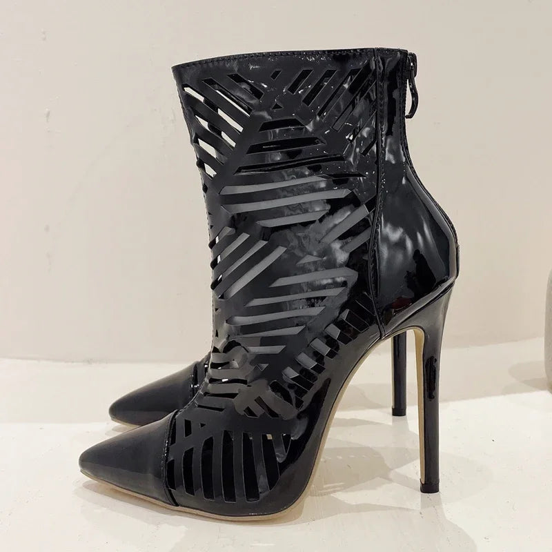 Bottines évider talons hauts pour femmes