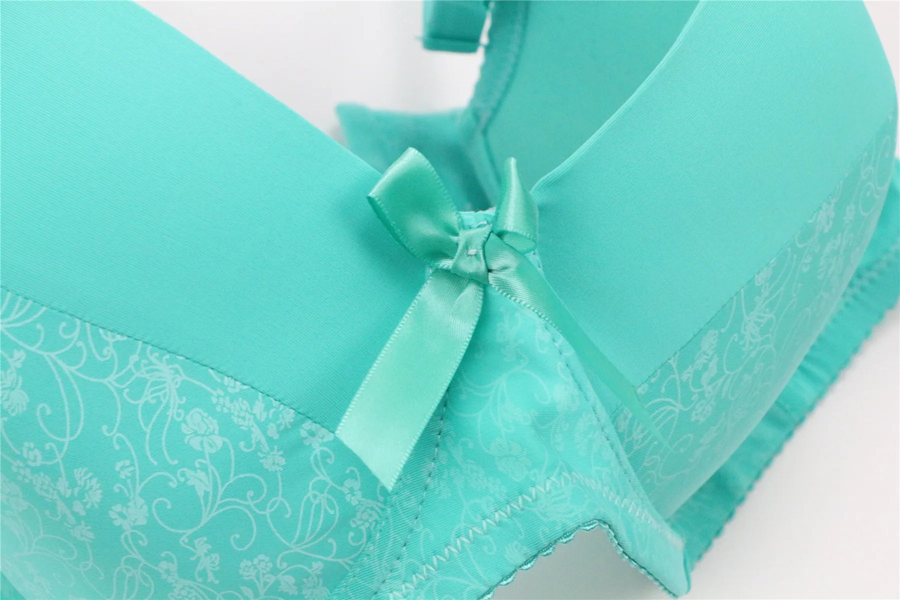 Soutien-gorge push-up à imprimé floral avec nœud pour femmes