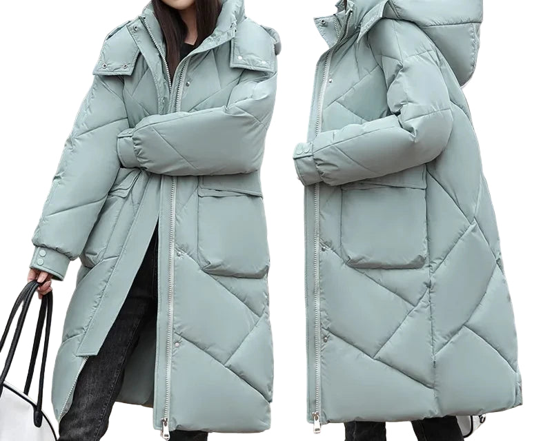 Manteau à capuche solides à grandes poches pour femmes