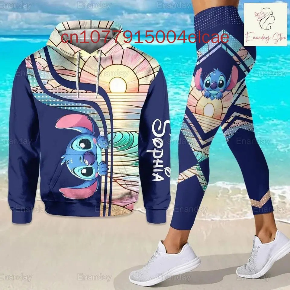 Ensemble sweat à capuche et Leggings Disney Stitch pour femme