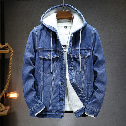 Veste en jean à capuche pour hommes