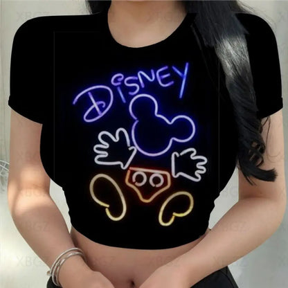 T-shirt Disney Minnie Mouse pour femmes haut court