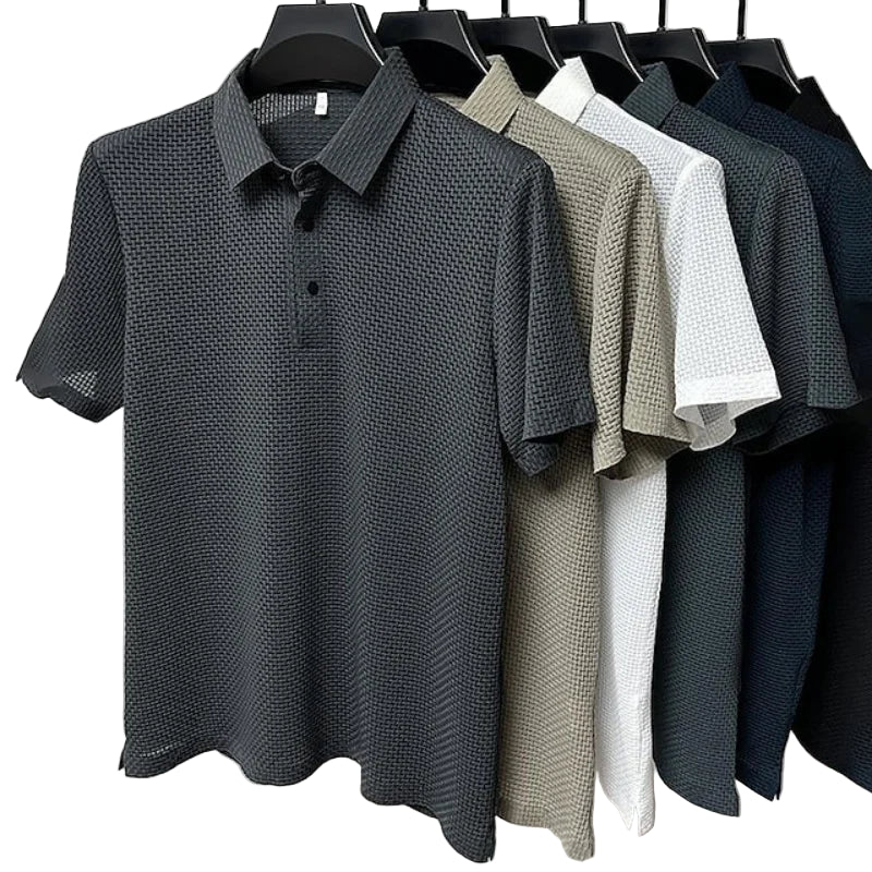 T-shirt à manches courtes en maille de soie glacée pour hommes