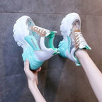 Baskets compensées respirantes et décontractées pour femmes