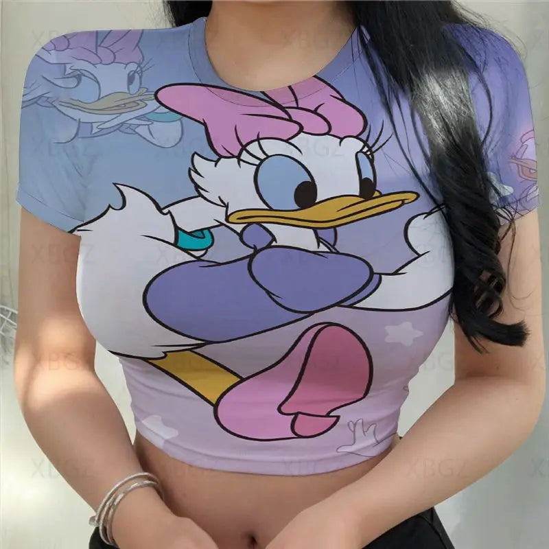 T-shirt Disney Donald Duck pour femmes haut court