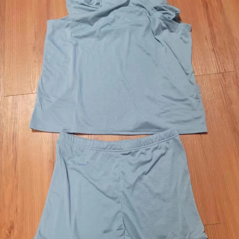 Jupes courtes de plage à col rond pour femmes