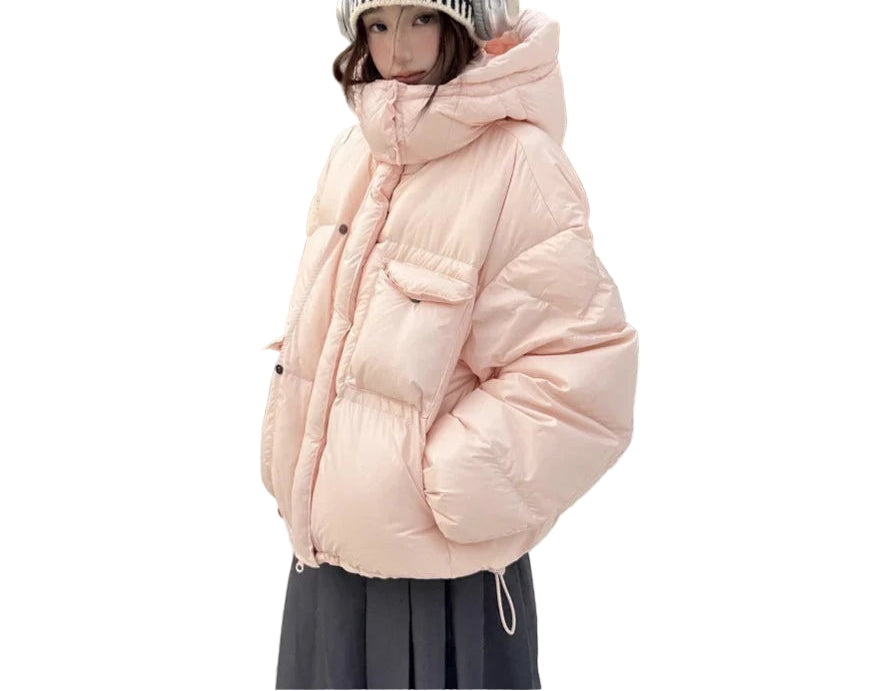 Doudoune courte polyvalente à capuche pour femme