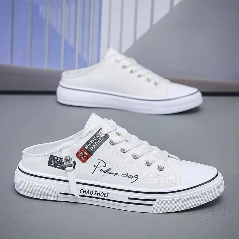 Baskets res basses en toile à lacets pour hommes