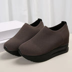 Baskets à plateforme en maille respirante pour femmes