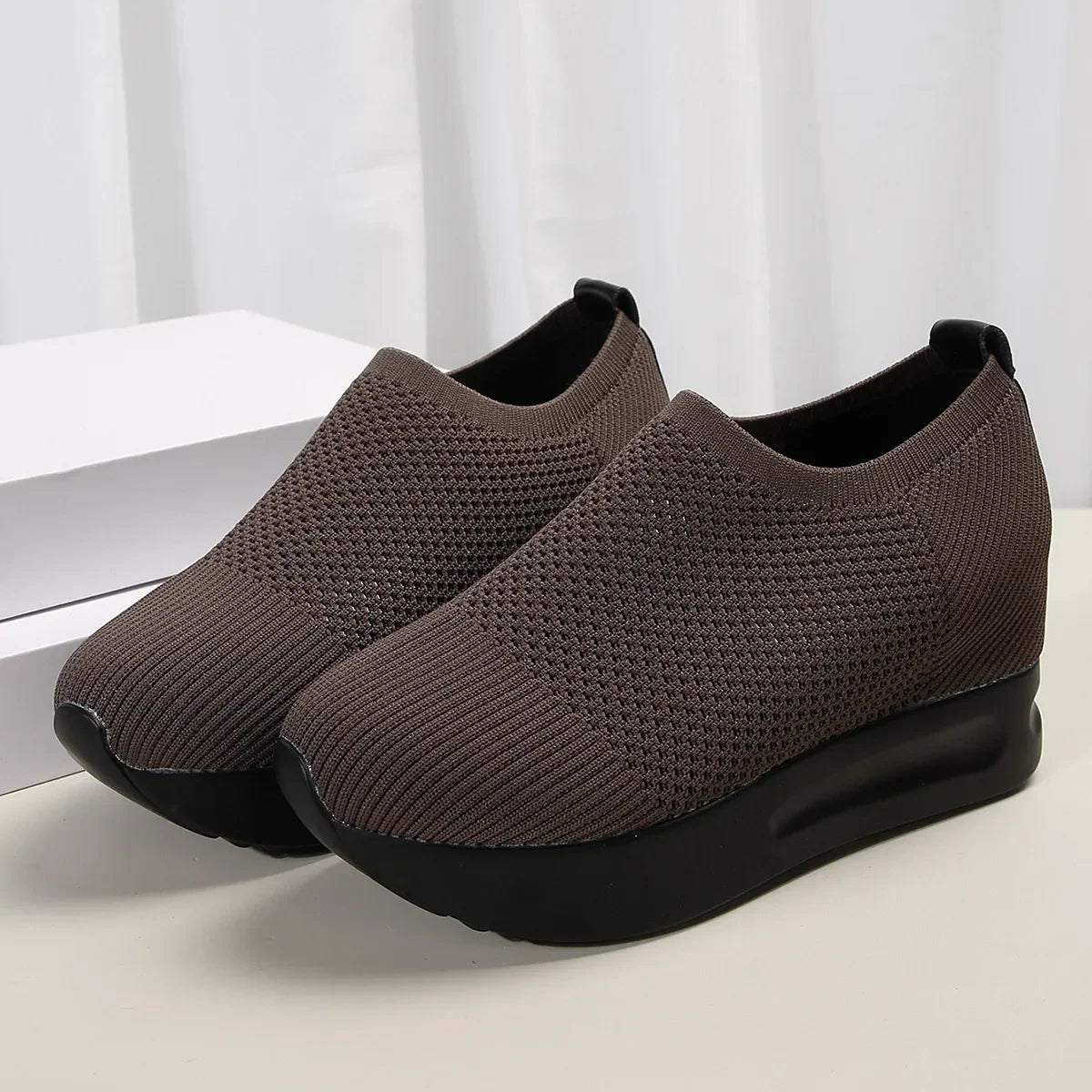 Baskets à plateforme en maille respirante pour femmes