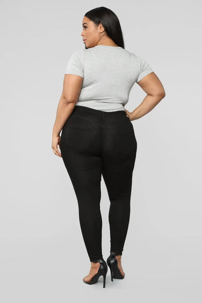 Jean taille haute pour femmes, pantalon crayon, extensible, Slim, décontracté, grande taille