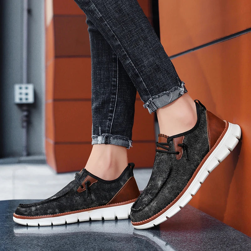 Chaussures décontractées rétro en denim pour hommes