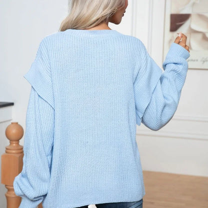 Pull en tricot à manches longues pour femme