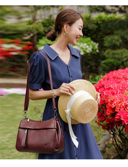 Sac à bandoulière en cuir souple pour femme