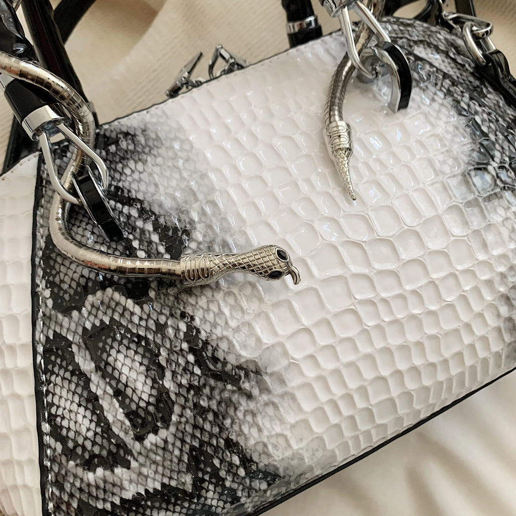 Sac à bandoulière motif crocodile pour femme