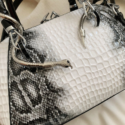 Sac à main motif crocodile pour femme