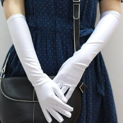 gants de mariée long en satin pour femmes