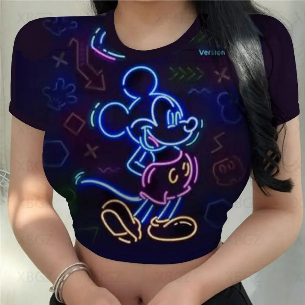 T-shirt Disney Minnie Mouse pour femmes haut court