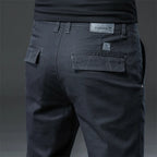 Pantalon droit décontracté en coton pour hommes