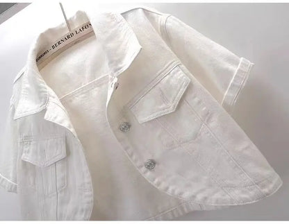 Veste en jean rose à manches courtes pour femmes