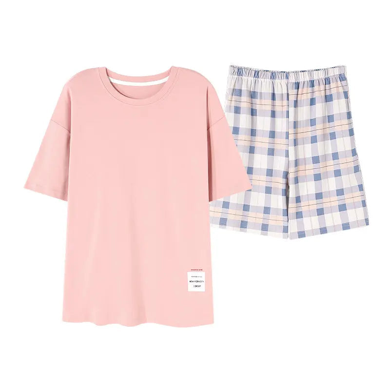 Ensemble de pyjama en coton à manches courtes pour femmes