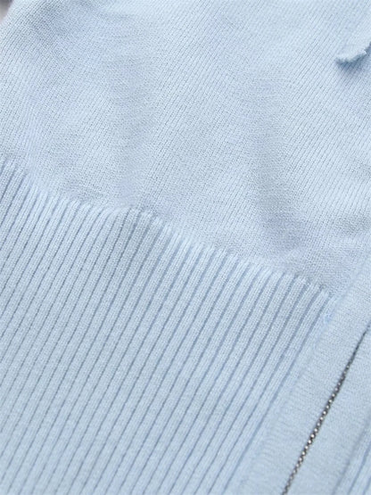 Ensemble Deux Pièces en Tricot Blanc pour Femme