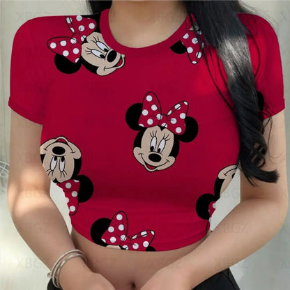 T-shirt Disney Mickey pour femmes haut court