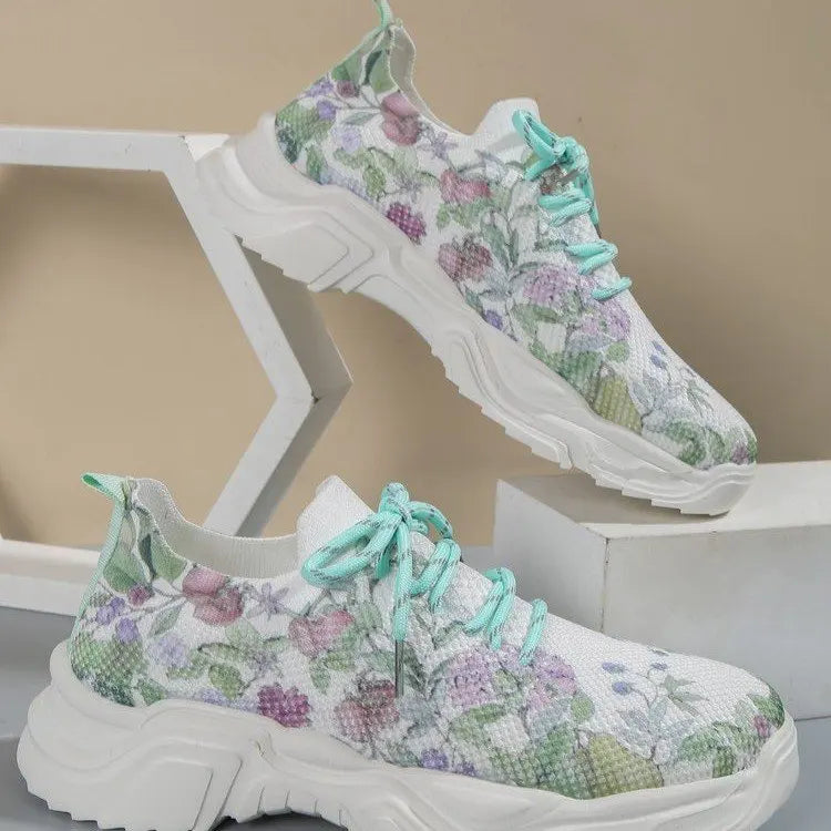 Chaussures de sport simples à fleurs pour femmes