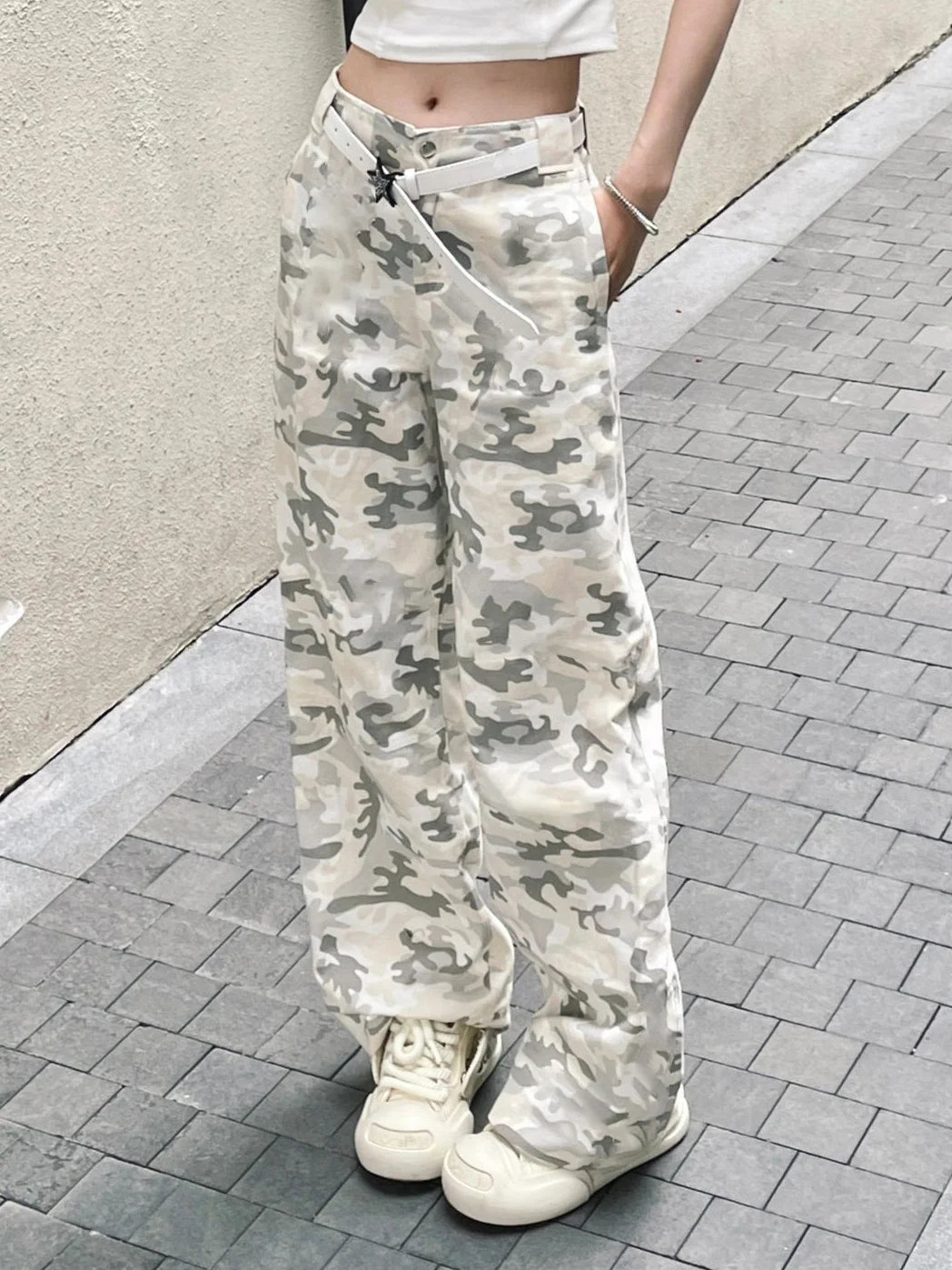 Pantalon vintage rétro à jambes larges pour femme