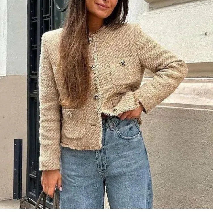 Manteau à manches longues et bouton avant pour femme