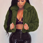 Manteaux courtes en fausse fourrure pour femmes