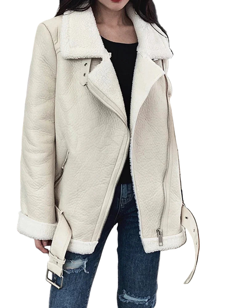 veste en fourrure d'agneau pour femmes