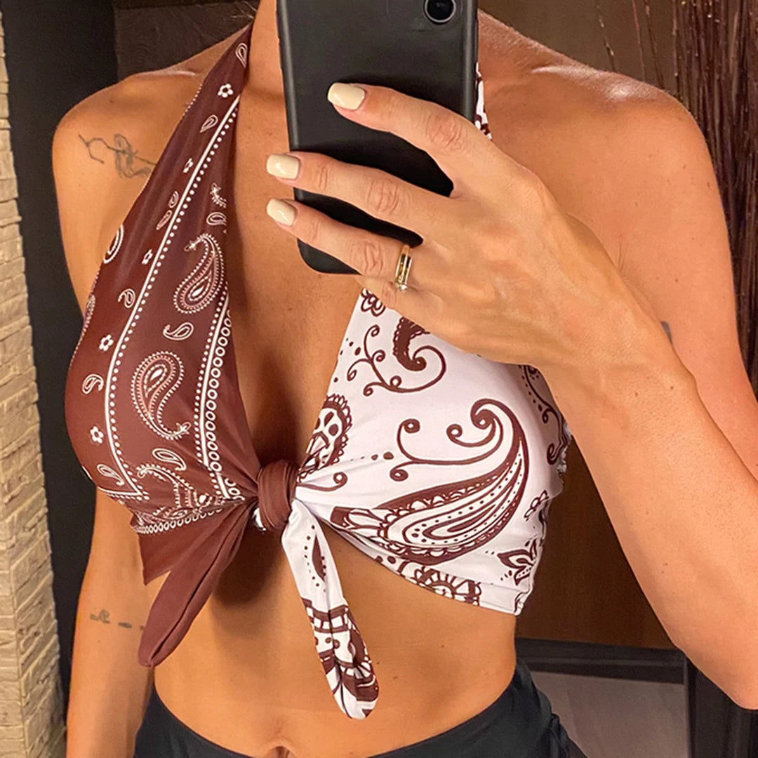 Maillot de bain deux pièces sexy imprimé pour femmes