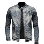 Veste en jean à glissière pour homme