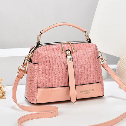 Sac à bandoulière en cuir brillant pour femme