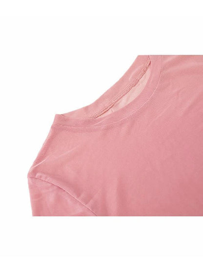 T-shirt à manches longues en maille transparente pour femme