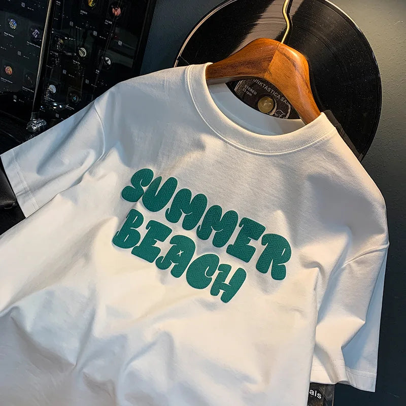 T-shirt à col rond imprimé dessin animé pour hommes