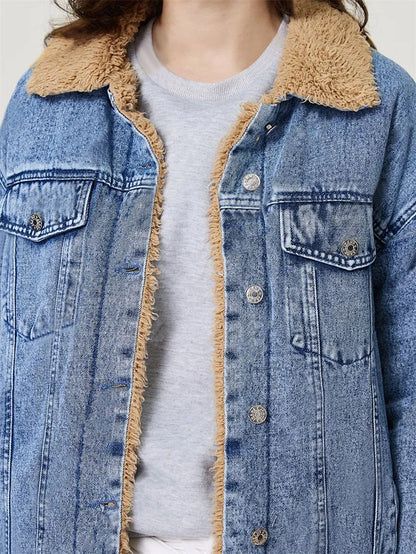Vestes en jean vintage à simple boutonnage pour femmes