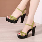 Sandales à talon et bout ouvert pour femme