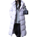 Manteau long et chaud d'hiver à capuche pour femme