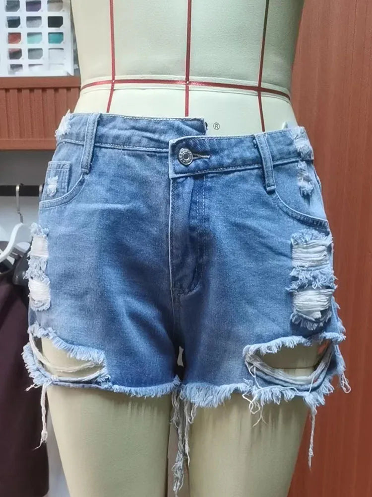 Shorts en leans déchiré pour femmes