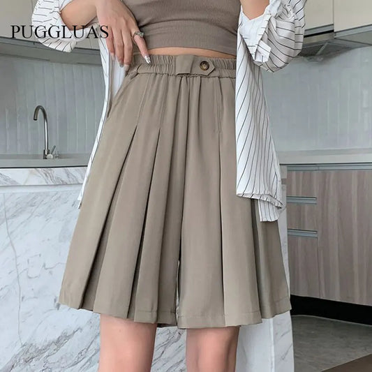 Jupe short plissée surdimensionnée vintage pour femme