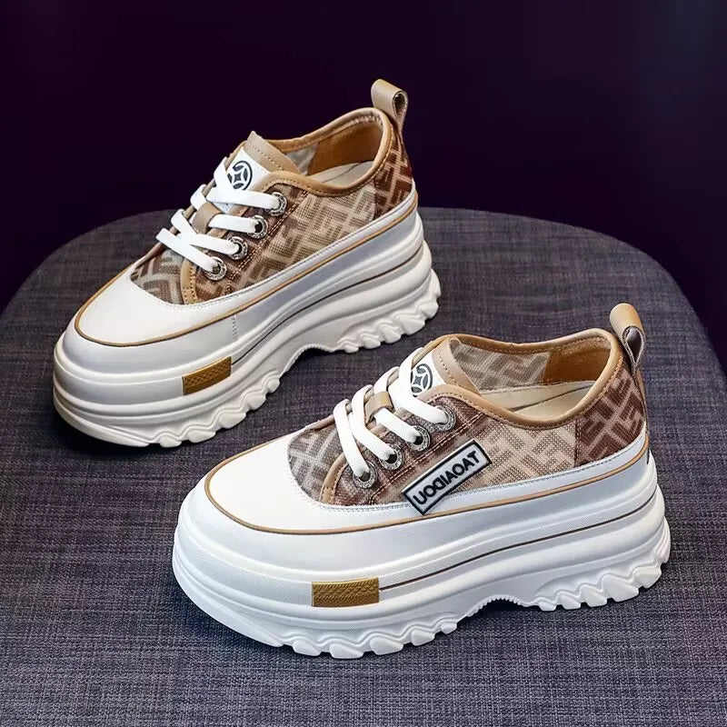 Baskets en cuir véritable pour femmes