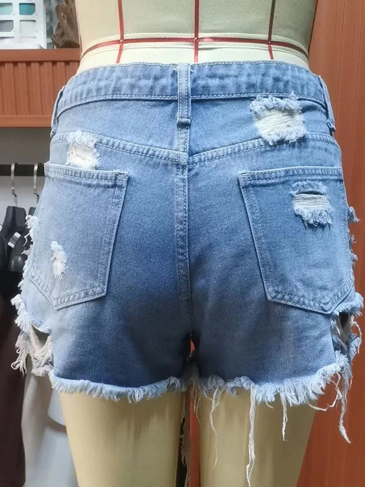 Shorts en leans déchiré pour femmes
