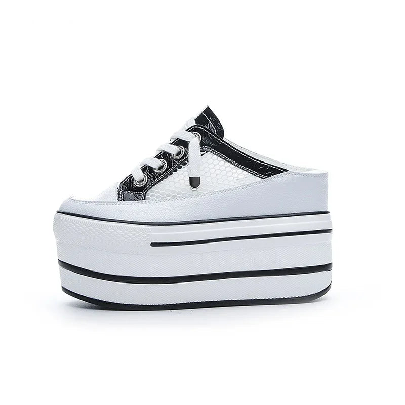 Baskets en cuir véritable pour femmes